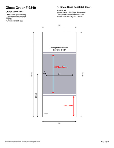 Creative Frameless Bypass Slider 60 in. x 60 in. x quarter-inch thick glass